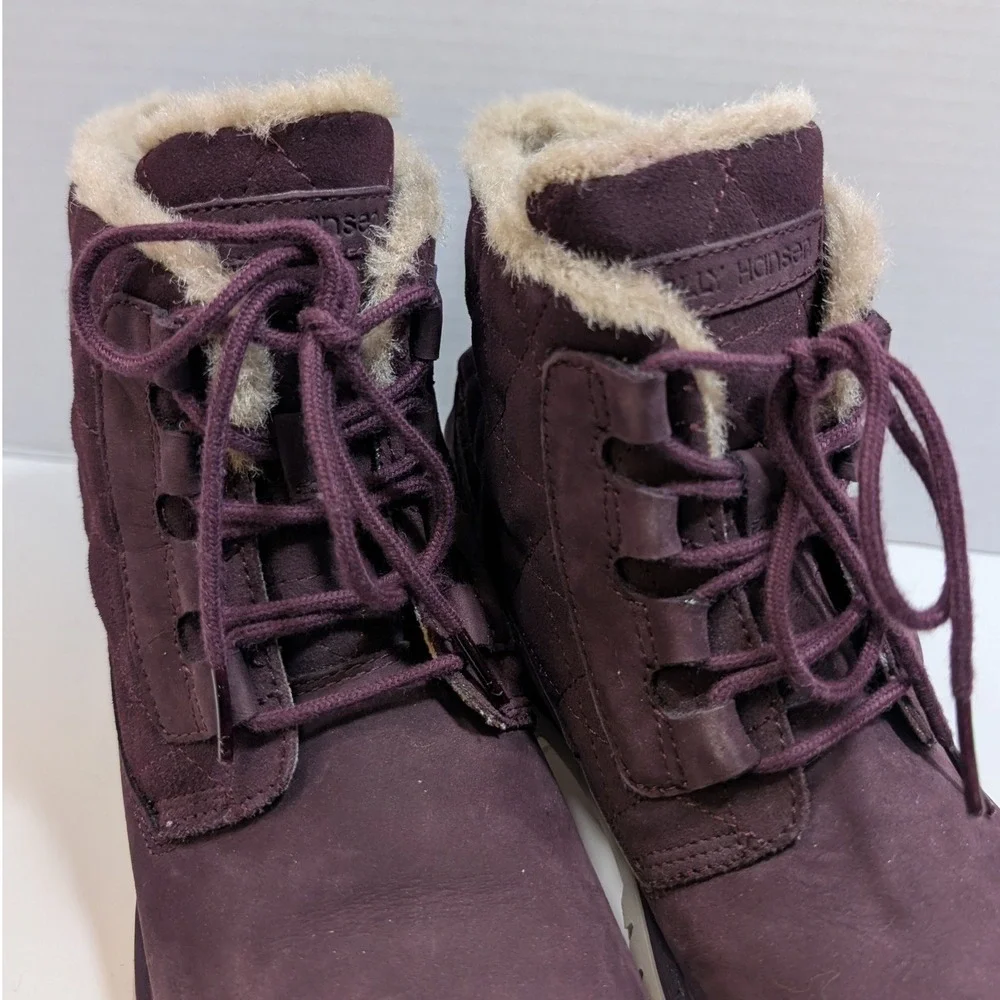 Helly‎ Hansen Vega Winter Boots Waterproof Suede Nubuck Leather Womens 8 Purple